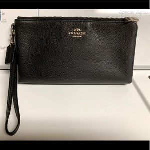 Coach double zipper wristlet
